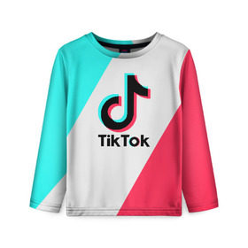 Детский лонгслив 3D с принтом TIKTOK в Новосибирске, 100% полиэстер | длинные рукава, круглый вырез горловины, полуприлегающий силуэт
 | tik | tik tok | tiktok | tok | тик | тик ток | тикток | ток