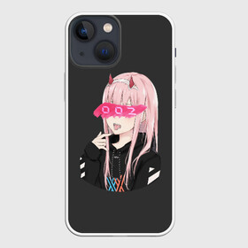 Чехол для iPhone 13 mini с принтом Zero Two в Новосибирске,  |  | ahegao | anime | girl | girls | hikky | kawaii | kowai | senpai | waifu | yandre | аниме | ахегао | вайфу | девушка | кавай | кун | семпай | сенпай | тян