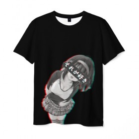 Мужская футболка 3D с принтом Anime Girl в Новосибирске, 100% полиэфир | прямой крой, круглый вырез горловины, длина до линии бедер | ahegao | anime | girl | girls | hikky | kawaii | kowai | senpai | waifu | yandre | аниме | ахегао | вайфу | девушка | кавай | кун | семпай | сенпай | тян