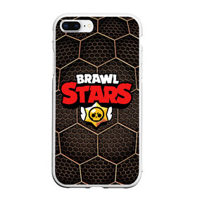 Чехол для iPhone 7Plus/8 Plus матовый с принтом Brawl Stars Metal Hex в Новосибирске, Силикон | Область печати: задняя сторона чехла, без боковых панелей | brawl | brawl st | brawl stars | colt | hexagon | logo | map | mobo | pattern | poco | shelly | stars | бравл | игра | игры | карта | кольт | лого | мобильные игры | патерн | паттерн | поко | соты | старс | шелли