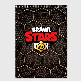 Скетчбук с принтом Brawl Stars Metal Hex в Новосибирске, 100% бумага
 | 48 листов, плотность листов — 100 г/м2, плотность картонной обложки — 250 г/м2. Листы скреплены сверху удобной пружинной спиралью | Тематика изображения на принте: brawl | brawl st | brawl stars | colt | hexagon | logo | map | mobo | pattern | poco | shelly | stars | бравл | игра | игры | карта | кольт | лого | мобильные игры | патерн | паттерн | поко | соты | старс | шелли