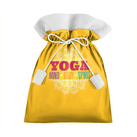 Подарочный 3D мешок с принтом Йога в Новосибирске, 100% полиэстер | Размер: 29*39 см | Тематика изображения на принте: fitness | yoga | йога | медитация | фитнес