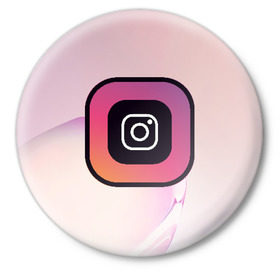 Значок с принтом Instagram(редактируемое лого) в Новосибирске,  металл | круглая форма, металлическая застежка в виде булавки | Тематика изображения на принте: 