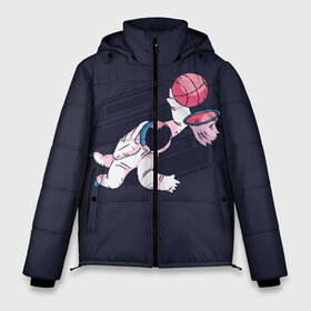 Мужская зимняя куртка 3D с принтом Космонавт Баскетболист в Новосибирске, верх — 100% полиэстер; подкладка — 100% полиэстер; утеплитель — 100% полиэстер | длина ниже бедра, свободный силуэт Оверсайз. Есть воротник-стойка, отстегивающийся капюшон и ветрозащитная планка. 

Боковые карманы с листочкой на кнопках и внутренний карман на молнии. | Тематика изображения на принте: astronaut | basket | basketball | cosmonaut | nasa | астронавт | баскетбол | баскетболист | баскетбольный мяч | в космосе | космонавт | космос | мяч