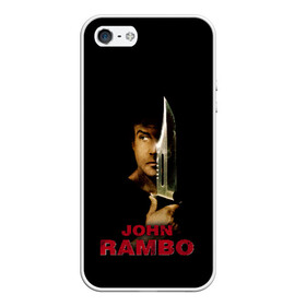 Чехол для iPhone 5/5S матовый с принтом John Rambo в Новосибирске, Силикон | Область печати: задняя сторона чехла, без боковых панелей | action | army | blood | first | john | last | rambo | stallone | states | sylvester | united | usa | армия | боевик | джон | кровь | первая | последняя | рэмбо | сильвестр | сталлоне | сша