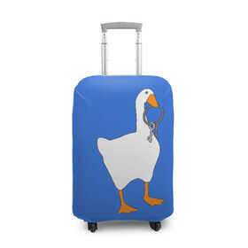 Чехол для чемодана 3D с принтом Untitled Goose Game в Новосибирске, 86% полиэфир, 14% спандекс | двустороннее нанесение принта, прорези для ручек и колес | epic store | ugg | untitled goose game | гусь | игра без названия | игра про гуся | неназванная игра про гуся