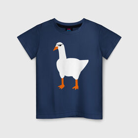 Детская футболка хлопок с принтом КРУТОЙ ГУСЬ в Новосибирске, 100% хлопок | круглый вырез горловины, полуприлегающий силуэт, длина до линии бедер | meme | untitled goose game | злой гусь | мем | птица