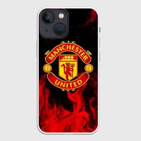 Чехол для iPhone 13 mini с принтом МАНЧЕСТЕР ЮНАЙТЕД | FCMU | MANCHESTER UNITED в Новосибирске,  |  | bright | fc | fcmu | fire | flame | football | football club | heat | light | manchester united | red devils | sport | wildfire | искры | красные дьяволы | манчестер юнайтед | огненный | огонь | пламя | пожар | спорт | фк | фкмю