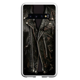 Чехол для Samsung Galaxy S10 с принтом Косуха терминатора в Новосибирске, Силикон | Область печати: задняя сторона чехла, без боковых панелей | арнольд | доспехи | замки | застежки | касуха | клепки | кожа | кожаная | кожанка | костюм | косуха | куртец | куртка | молнии | панк | потертая | рок | старая | терминатор | тертая