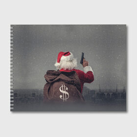 Альбом для рисования с принтом Very Bad Santa в Новосибирске, 100% бумага
 | матовая бумага, плотность 200 мг. | 