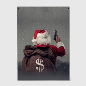 Постер с принтом Very Bad Santa в Новосибирске, 100% бумага
 | бумага, плотность 150 мг. Матовая, но за счет высокого коэффициента гладкости имеет небольшой блеск и дает на свету блики, но в отличии от глянцевой бумаги не покрыта лаком | 