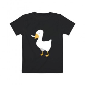 Детская футболка хлопок с принтом untitled goose в Новосибирске, 100% хлопок | круглый вырез горловины, полуприлегающий силуэт, длина до линии бедер | Тематика изображения на принте: game | goose | untitled | videogame | видеоигры | гусь | игры | мем