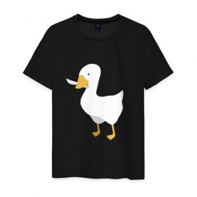 Мужская футболка хлопок с принтом untitled goose в Новосибирске, 100% хлопок | прямой крой, круглый вырез горловины, длина до линии бедер, слегка спущенное плечо. | game | goose | untitled | videogame | видеоигры | гусь | игры | мем