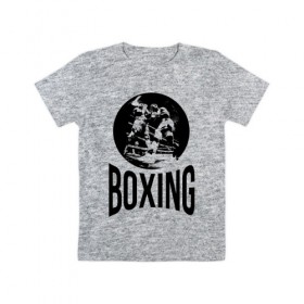 Детская футболка хлопок с принтом Boxing (двухсторонняя) в Новосибирске, 100% хлопок | круглый вырез горловины, полуприлегающий силуэт, длина до линии бедер | Тематика изображения на принте: boxer | boxing | fight | mma | бокс | боксер | тайский бокс