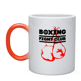 Кружка хамелеон с принтом Boxing Fight club в Новосибирске, керамика | меняет цвет при нагревании, емкость 330 мл | boxer | boxing | boxing gloves | fight club | бойцовский клуб | бокс | боксер | боксерские перчатки
