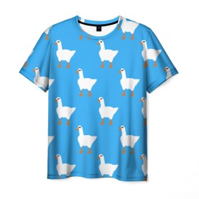 Мужская футболка 3D с принтом КРУТЫЕ ГУСИ в Новосибирске, 100% полиэфир | прямой крой, круглый вырез горловины, длина до линии бедер | meme | untitled goose game | злой гусь | мем | птица