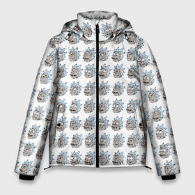 Мужская зимняя куртка 3D с принтом Эмоции Рика в Новосибирске, верх — 100% полиэстер; подкладка — 100% полиэстер; утеплитель — 100% полиэстер | длина ниже бедра, свободный силуэт Оверсайз. Есть воротник-стойка, отстегивающийся капюшон и ветрозащитная планка. 

Боковые карманы с листочкой на кнопках и внутренний карман на молнии. | pattern | rick | rick and morty | t shirt | vdosadir | рик и морти