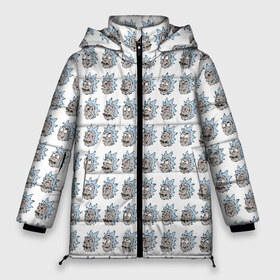Женская зимняя куртка 3D с принтом Эмоции Рика в Новосибирске, верх — 100% полиэстер; подкладка — 100% полиэстер; утеплитель — 100% полиэстер | длина ниже бедра, силуэт Оверсайз. Есть воротник-стойка, отстегивающийся капюшон и ветрозащитная планка. 

Боковые карманы с листочкой на кнопках и внутренний карман на молнии | pattern | rick | rick and morty | t shirt | vdosadir | рик и морти