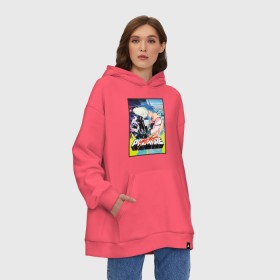 Худи SuperOversize хлопок с принтом Promare в Новосибирске, 70% хлопок, 30% полиэстер, мягкий начес внутри | карман-кенгуру, эластичная резинка на манжетах и по нижней кромке, двухслойный капюшон
 | Тематика изображения на принте: anime | promare | аниме | промар