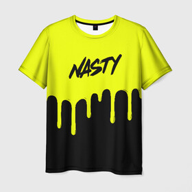 Мужская футболка 3D с принтом NASTY JUICE в Новосибирске, 100% полиэфир | прямой крой, круглый вырез горловины, длина до линии бедер | bad | baddrip | cloud | coil | drip | juice | nasty | smoke | vape | wape | бак | бэд дрип | вейп | вейпер | дрипка | дым | койл | культура | мод | нэсти | облако | пар | хипстер