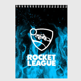 Скетчбук с принтом ROCKET LEAGUE в Новосибирске, 100% бумага
 | 48 листов, плотность листов — 100 г/м2, плотность картонной обложки — 250 г/м2. Листы скреплены сверху удобной пружинной спиралью | racing. | rocket league | rocket league garage | rocket trade | гонки | рокет лига
