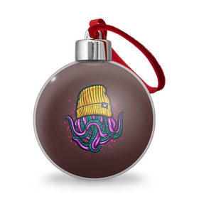 Ёлочный шар с принтом Octopus(Lil Peep, GBC) в Новосибирске, Пластик | Диаметр: 77 мм | gbc | lil | peep | rap | rock | бордовый | желтый | зеленый | исполнитель | картинка | надпись на спине | осьминог | редактируемый дизайн | рок | рэп | рэпер | сочный цвет | фиолетовый