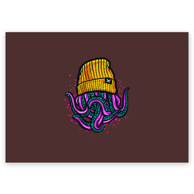 Поздравительная открытка с принтом Octopus(Lil Peep, GBC) в Новосибирске, 100% бумага | плотность бумаги 280 г/м2, матовая, на обратной стороне линовка и место для марки
 | gbc | lil | peep | rap | rock | бордовый | желтый | зеленый | исполнитель | картинка | надпись на спине | осьминог | редактируемый дизайн | рок | рэп | рэпер | сочный цвет | фиолетовый