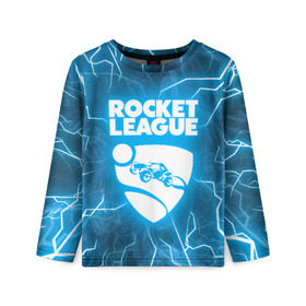 Детский лонгслив 3D с принтом ROCKET LEAGUE в Новосибирске, 100% полиэстер | длинные рукава, круглый вырез горловины, полуприлегающий силуэт
 | racing. | rocket league | rocket league garage | rocket trade | гонки | рокет лига