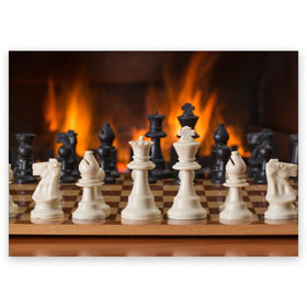 Поздравительная открытка с принтом Шахматы в Новосибирске, 100% бумага | плотность бумаги 280 г/м2, матовая, на обратной стороне линовка и место для марки
 | дамка | доска | игра | игры | камин | конь | король | огне | огнём | огненное | огонь | пешка | пламя | слон | ферзь | фигурки | фигуры | шахматная | шахматы