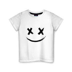 Детская футболка хлопок с принтом Black mirror в Новосибирске, 100% хлопок | круглый вырез горловины, полуприлегающий силуэт, длина до линии бедер | black mirror | fortnite | marshmello | smile | черное зеркало | черный зеркало | черный сериал