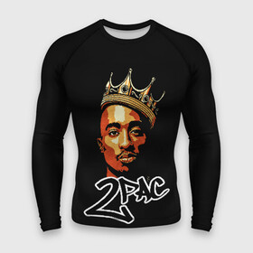 Мужской рашгард 3D с принтом 2pac в Новосибирске,  |  | 2pac | nigga | oldschool | pac | rap | нигга | олдскулл | пак | рэп | тупак