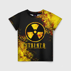 Детская футболка 3D с принтом S.T.A.L.K.E.R. в Новосибирске, 100% гипоаллергенный полиэфир | прямой крой, круглый вырез горловины, длина до линии бедер, чуть спущенное плечо, ткань немного тянется | game | stalker | зона | игра | радиация | сталкер | чернобыль