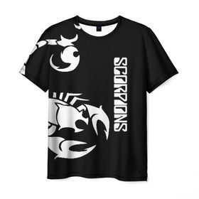 Мужская футболка 3D с принтом SCORPIONS в Новосибирске, 100% полиэфир | прямой крой, круглый вырез горловины, длина до линии бедер | black | scorpions | клаус майне | маттиас ябс | микки ди | павел мончивода | рудольф шенкер | скорпион | скорпионс | чёрный