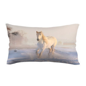 Подушка 3D антистресс с принтом Белая лошадь на снегу в Новосибирске, наволочка — 100% полиэстер, наполнитель — вспененный полистирол | состоит из подушки и наволочки на молнии | белая | белый | декабрь | животное | животные | звери | зверь | зима | зимний | зимой | кони | конь | копытные | копытный | лошади | лошадь | снег | снега | снегу | снежный | февраль | январь