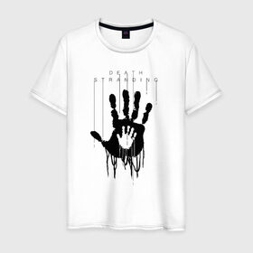 Мужская футболка хлопок с принтом DEATH STRANDING в Новосибирске, 100% хлопок | прямой крой, круглый вырез горловины, длина до линии бедер, слегка спущенное плечо. | death stranding | kojima | kojima productions | кодзима | мадс микельсон | норман ридус