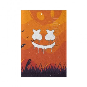 Обложка для паспорта матовая кожа с принтом MARSHMELLO HALLOWEEN в Новосибирске, натуральная матовая кожа | размер 19,3 х 13,7 см; прозрачные пластиковые крепления | america | dj | halloween | marshmello | marshmello halloween | usa | америка | маршмелло | маршмелло хеллоуин | хеллоуин | хэллоуин