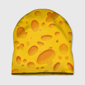 Шапка 3D с принтом Сыр в Новосибирске, 100% полиэстер | универсальный размер, печать по всей поверхности изделия | texture | сыр | сырок | текстура | текстура сыра