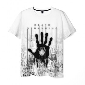 Мужская футболка 3D с принтом DEATH STRANDING в Новосибирске, 100% полиэфир | прямой крой, круглый вырез горловины, длина до линии бедер | death stranding | kojima | kojima productions | кодзима | мадс микельсон | норман ридус
