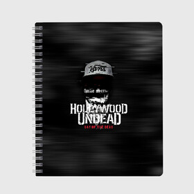 Тетрадь с принтом Hollywood Undead в Новосибирске, 100% бумага | 48 листов, плотность листов — 60 г/м2, плотность картонной обложки — 250 г/м2. Листы скреплены сбоку удобной пружинной спиралью. Уголки страниц и обложки скругленные. Цвет линий — светло-серый
 | Тематика изображения на принте: charlie scene | danny | funny man | hollywood undead | hu | j dog | johnny 3 tears | андед | голивуд | голливудская | группа | гу | нежить | реп | рок | рэп | рэпкор | ундед | ундэ