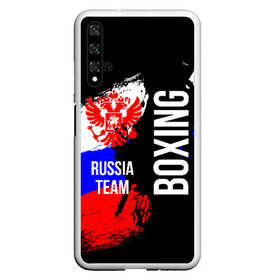 Чехол для Honor 20 с принтом Boxing Russia Team в Новосибирске, Силикон | Область печати: задняя сторона чехла, без боковых панелей | boxer | boxing | russia team | бокс | боксер | сборная россии | тайский бокс