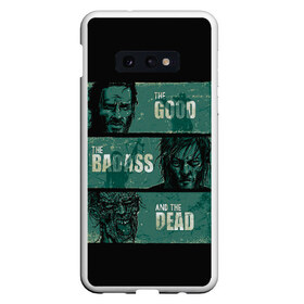 Чехол для Samsung S10E с принтом The Walking Dead в Новосибирске, Силикон | Область печати: задняя сторона чехла, без боковых панелей | amc | carol | daryl | dixon | michonne | negan | reaction | rick | season 10 | twd | zombies | диксон | дэрил | зомби | мертвецы | мишонн | неган | реакция | рик | ходячие