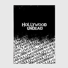 Постер с принтом HOLLYWOOD UNDEAD в Новосибирске, 100% бумага
 | бумага, плотность 150 мг. Матовая, но за счет высокого коэффициента гладкости имеет небольшой блеск и дает на свету блики, но в отличии от глянцевой бумаги не покрыта лаком | deuce | hollywood undead | hu | j dog | shady jeff | голливуд | голливудская нежить | даниэль мурильо | джордан террелл | джордж артур рейган | дилан альварес | мэттью сент клер | нежить