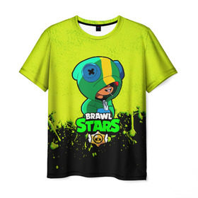 Мужская футболка 3D с принтом Brawl Stars LEON в Новосибирске, 100% полиэфир | прямой крой, круглый вырез горловины, длина до линии бедер | brawl | brawl stars | crow | leon | stars | бравл | бравл старс | браво старс | игра | компьютерная | кров | леон | онлайн | старс