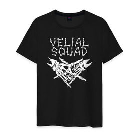 Мужская футболка хлопок с принтом VELIAL SQUAD в Новосибирске, 100% хлопок | прямой крой, круглый вырез горловины, длина до линии бедер, слегка спущенное плечо. | Тематика изображения на принте: velial squad | велиал сквад