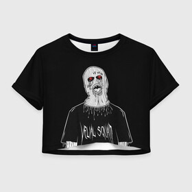 Женская футболка Crop-top 3D с принтом Velial Squad в Новосибирске, 100% полиэстер | круглая горловина, длина футболки до линии талии, рукава с отворотами | horror | music | rap | redvelsqd | rock | музыка | рок | рэп | хоррор