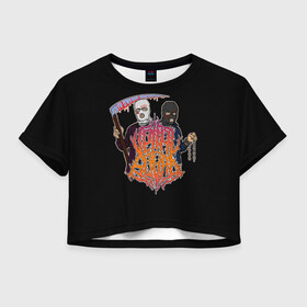 Женская футболка Crop-top 3D с принтом Velial Squad в Новосибирске, 100% полиэстер | круглая горловина, длина футболки до линии талии, рукава с отворотами | horror | music | rap | redvelsqd | rock | музыка | рок | рэп | хоррор