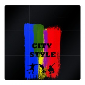 Магнитный плакат 3Х3 с принтом City style в Новосибирске, Полимерный материал с магнитным слоем | 9 деталей размером 9*9 см | Тематика изображения на принте: city | style | велик | велосипед | велосипедист | графити | граффити | краска | краски. мазки краски | мазки | скуйтборд | спорт | футбол | цветное