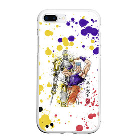 Чехол для iPhone 7Plus/8 Plus матовый с принтом JoJos Bizarre Adventure в Новосибирске, Силикон | Область печати: задняя сторона чехла, без боковых панелей | adventure | bizarre | joestar | jojo | jojos | jonathan | joseph | joutarou | kuujou | manga | джоджо | джозеф | джонатан | джостар | дзётаро | кудзё | манга | невероятные | приключения