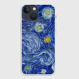 Чехол для iPhone 13 mini с принтом Полотно ван Гога в Новосибирске,  |  | texture | абстракция | акварель | ван гог | звезды | краски | небо | облака | солнце | текстура