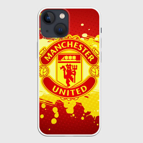 Чехол для iPhone 13 mini с принтом Манчестер Юнайтед в Новосибирске,  |  | manchester | manchester united | mufc | red devils | красные дьяволы | манчестер | манчестер юнайтед | фанатская | футбольная | футбольный клуб | юнайтед